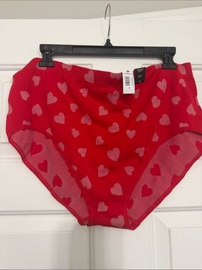 torrid Red High-Waist Heart Mesh Briefs with Pink Hearts